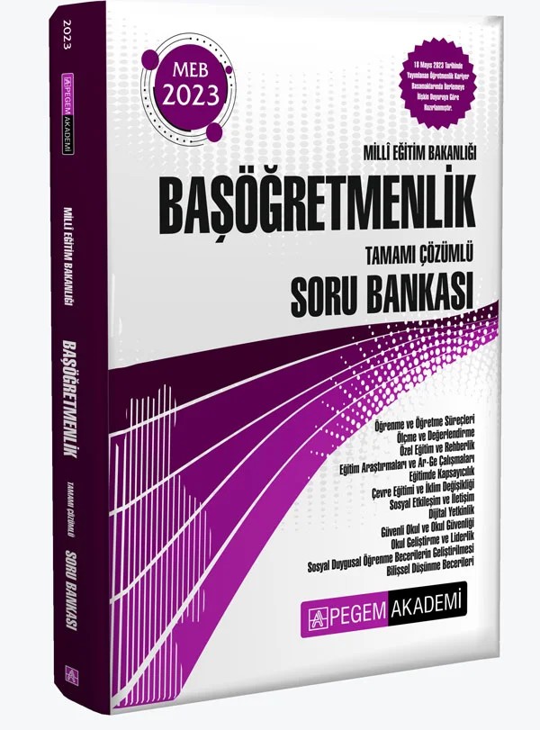 2023 Milli Eğitim Bakanlığı Başöğretmenlik Soru Bankası – komisyonumuz tarafından oluşturulmuş olup – Pegem Akademi Yayıncılık kitap kapağı