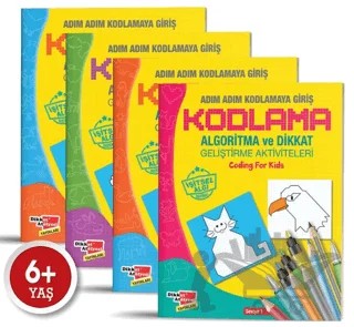 Algoritma Temelli Adım Adım Kodlama 4'lü Set – Kolektif – Dikkat Atölyesi Yayınları kitap kapağı