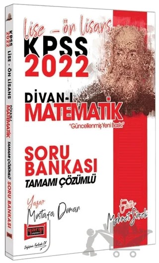 2022 KPSS Lise Ön Lisans Divan-ı Matematik Tamamı Çözümlü Soru Bankası – Mustafa Duman – Yargı Yayınevi kitap kapağı