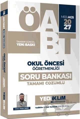 2027 MEB AGS ÖABT Okul Öncesi Öğretmenliği Tamamı Çözümlü Soru Bankası – Hasan Şanlı – Yediiklim Yayınları kitap kapağı