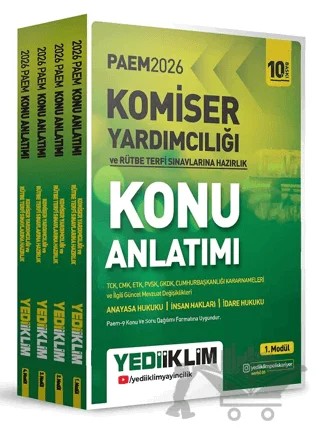2026 PAEM Komiser Yardımcılığı ve Rütbe Terfi Sınavlarına Hazırlık Konu Anlatımı Seti 4 Modül – Kolektif – Yediiklim Yayınları kitap kapağı