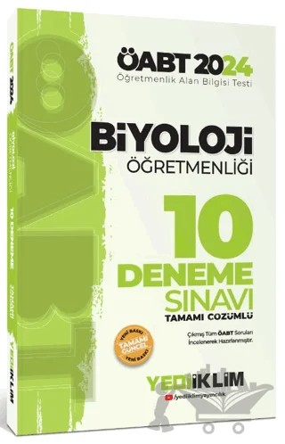 2024 ÖABT Biyoloji Öğretmenliği Tamamı Çözümlü 10 Deneme Sınavı – Kolektif – Yediiklim Yayınları kitap kapağı