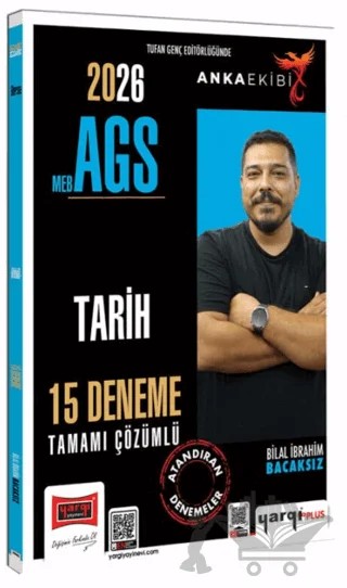 2026 MEB-AGS Anka Ekibi Tarih Tamamı Çözümlü 15 Deneme – Bilal Bacaksız – Yargı Yayınevi kitap kapağı