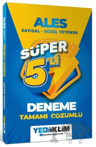 2027 ALES Tamamı Çözümlü Süper 5'li Deneme – Kolektif – Yediiklim Yayınları kitap kapağı