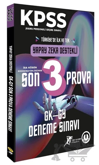 KPSS Genel Kültür Genel Yetenek Yapay Zeka Destekli Son 3 Prova – Kolektif – Tasarı Eğitim Yayınları kitap kapağı