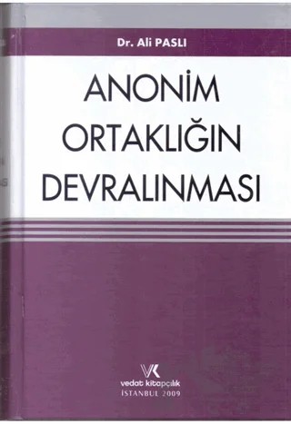 Anonim Ortaklığın Devralınması – Ali Paslı – Vedat Kitapçılık kitap kapağı