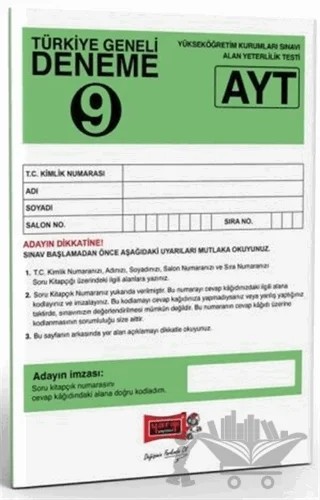 AYT Türkiye Geneli Deneme Sınavı - 9 – Kolektif – Yargı Yayınevi kitap kapağı