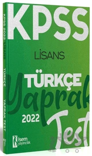 2022 KPSS Türkçe Yaprak Test – Kolektif – İSEM Yayıncılık kitap kapağı