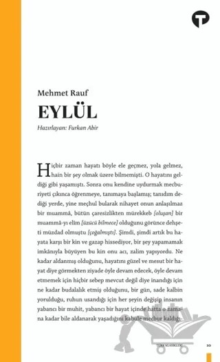 Eylül – Mehmet Rauf – Turkuvaz Kitap kitap kapağı