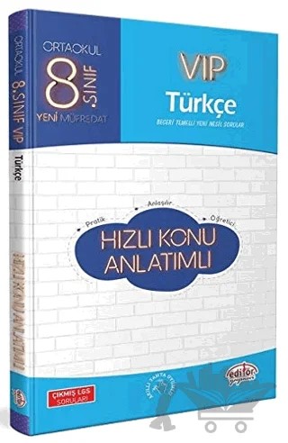 8. Sınıf VIP Türkçe Hızlı Konu Anlatımı – Kolektif – Editör Yayınevi kitap kapağı