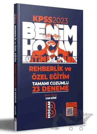 KPSS Eğitim Bilimleri Rehberlik ve Özel Eğitim Tamamı Çözümlü 23 Deneme – Can Köni – Benim Hocam Yayınları kitap kapağı