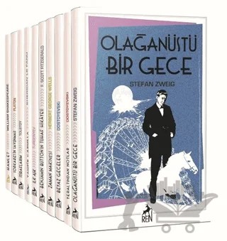 Modern Klasik Seti (10 Kitap Takım) – Francis Scott Key Fitzgerald, Fyodor Mihayloviç Dostoyevski, H. G. Wells, Ivan Sergeyevich Turgenev, Ivan Sergeyeviç Turgenyev, Lev Nikolayeviç Tolstoy, Platon (Eflatun), Sheridan Le Fanu, Stefan Zweıg, William Shakespeare – Ren Kitap kitap kapağı