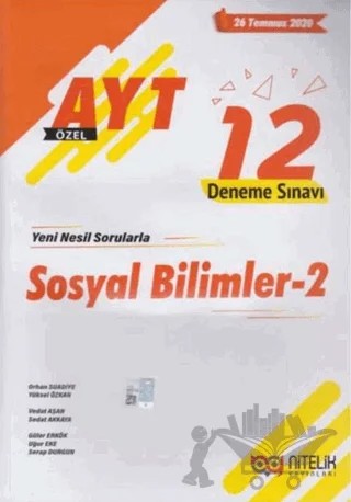 AYT Sosyal Bilimler 2 Özel 12 Deneme Sınavı – Kolektif – Nitelik Yayınları kitap kapağı