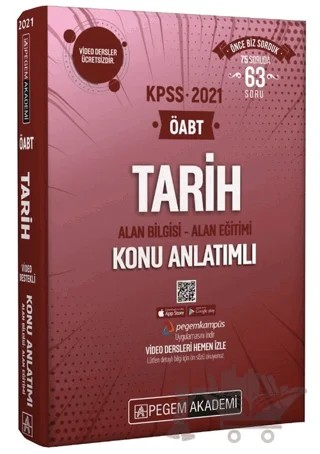 2021 KPSS ÖABT Tarih Video Destekli Konu Anlatımlı (İadesiz) – Kolektif – Pegem Akademi Yayıncılık kitap kapağı