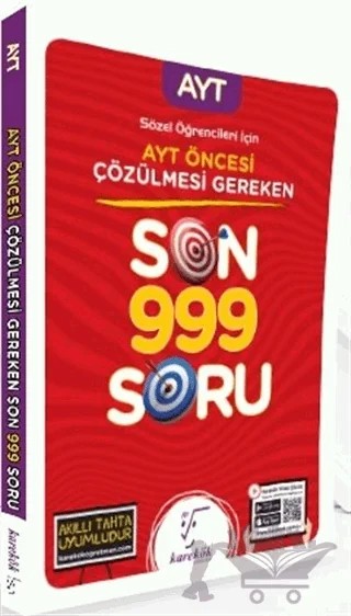 2021 Sözel Öğrencileri İçin AYT Öncesi Çözülmesi Gereken Son 999 Soru – Kolektif – Karekök Yayıncılık kitap kapağı