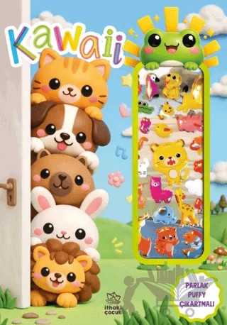 Kawaii - Puffy Parlak Çıkartmalı Boyama Kitabı – Kolektif – İthaki Çocuk Yayınları kitap kapağı