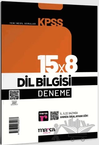 2025 KPSS Dil Bilgisi 15x8 Deneme Tamamı Video Çözümlü – Kolektif – Marka Yayınları kitap kapağı