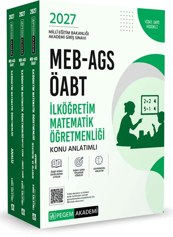 2027 MEB AGS ÖABT İlköğretim Matematik Konu Anlatımlı (3 Kitap) – Pegem Akademi Yayıncılık kitap kapağı