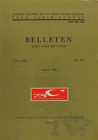 Belleten Sayı: 234 Cilt: 62 – Türk Tarih Kurumu Yayınları kitap kapağı