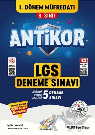 8. Sınıf LGS Antikor 1. Dönem Müfredatı 5 Deneme – Kolektif – Fdd Yayınları kitap kapağı