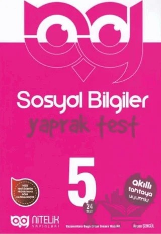 5. Sınıf Sosyal Bilgiler 24 Yaprak Test – Aysun Şengül – Nitelik Yayınları - Bayilik kitap kapağı
