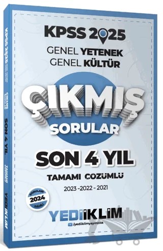 2025 KPSS Genel Yetenek Genel Kültür Son 4 Yıl Tamamı Çözümlü Çıkmış Sorular – Kolektif – Yediiklim Yayınları kitap kapağı