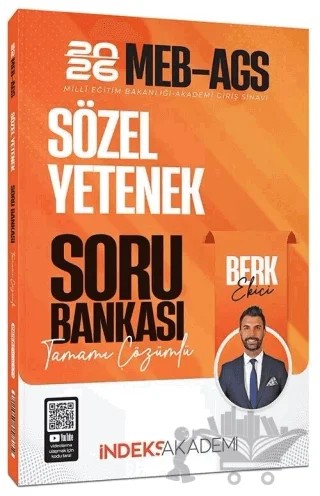 2026 MEB-AGS Sözel Yetenek Soru Bankası Çözümlü – Berk Ekici – İndeks Akademi Yayıncılık kitap kapağı
