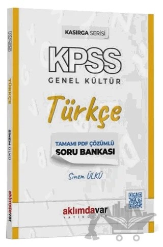 KPSS Türkçe Kasırga Soru Bankası PDF Çözümlü – Sinem Ülkü – Aklımdavar Yayıncılık kitap kapağı