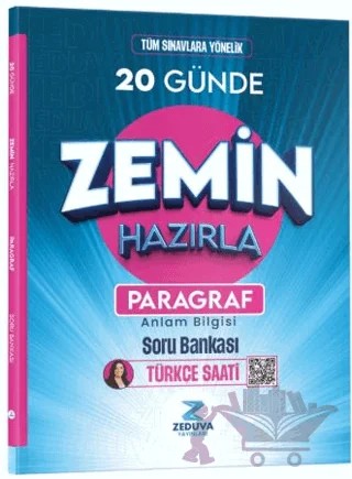 Türkçe Saati 20 Günde Zemin Hazırla Paragraf Anlam Bilgisi Soru Bankası – Öznur Saat Yıldırım – Zeduva Yayınları kitap kapağı