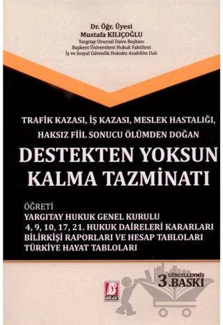 Trafik Kazası, İş Kazası, Meslek Hastalığı, Haksız Fiil Sonucu Ölümden Doğan Destekten Yoksun Kalma Tazminatı – Mustafa Kılıçoğlu – Bilge Yayınevi kitap kapağı