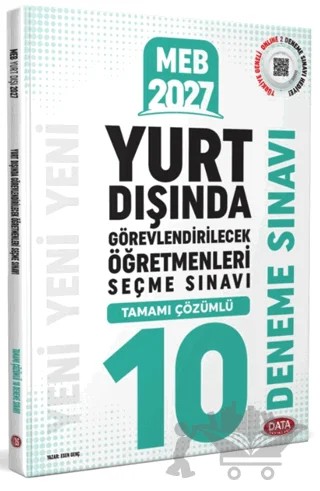 MEB Yurt Dışında Görevlendirilecek Öğretmenleri Seçme Sınavı Tamamı Çözümlü 10 Deneme Sınavı – Esen Genç – Data Yayınları kitap kapağı