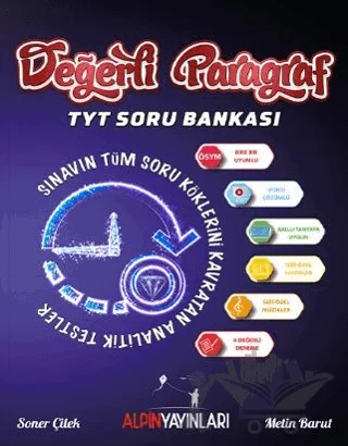 Değerli Paragraf TYT Soru Bankası – Metin Barut, Soner Çilek – Alpin Yayınları kitap kapağı