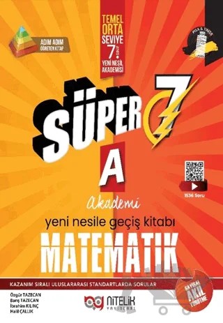 7. Sınıf Süper Matematik Soru Kitabı (A) – Özgür Tazecan, Barış Tazecan, İbrahim Kılınç, Halil Çallık – Nitelik Yayınları kitap kapağı