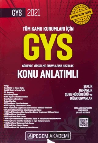 2021 Tüm Kamu Kurumları İçin Görevde Yükselme Sınavlarına Hazırlık Konu Anlatımlı – Kolektif – Pegem Akademi Yayıncılık kitap kapağı