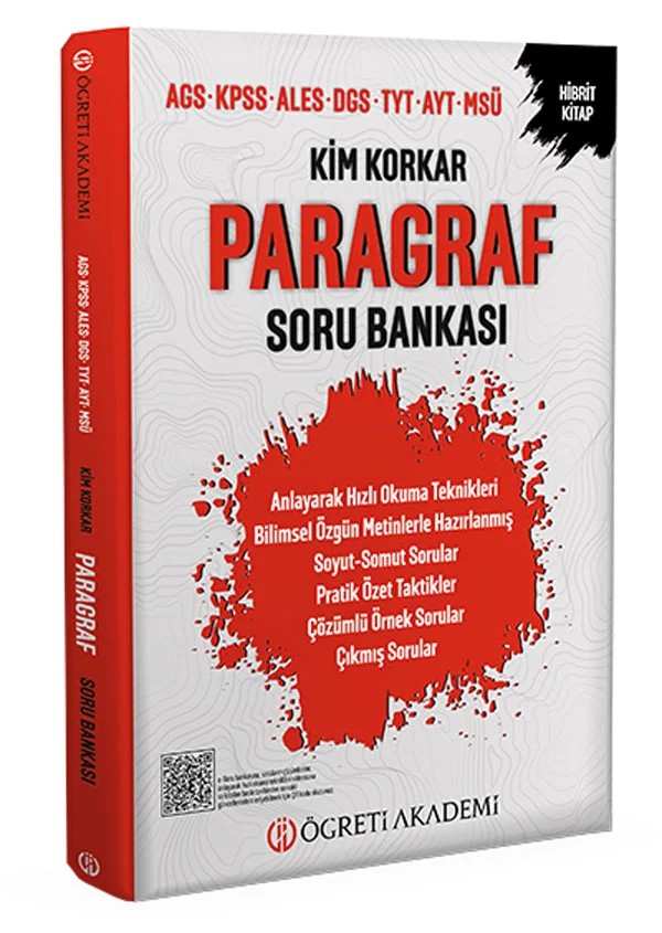 Kim Korkar Paragraf Soru Bankası AGS KPSS ALES DGS TYT AYT MSÜ – Değerli Okuyucularımız – Öğreti Akademi kitap kapağı