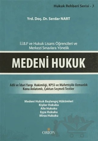 Medeni Hukuk – Serdar Nart – Orion Kitabevi kitap kapağı