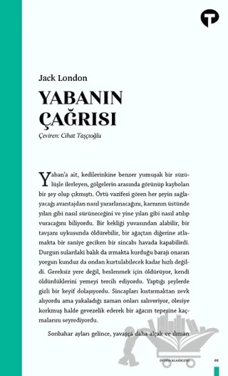 Yabanın Çağrısı – Jack London – Turkuvaz Kitap kitap kapağı