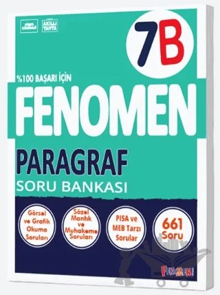 7. Sınıf Paragraf Fenomen Soru Bankası – Kolektif – Fenomen Yayınları kitap kapağı