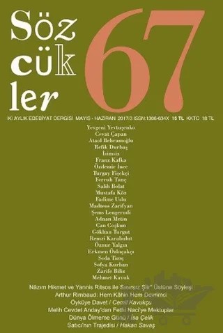 Sözcükler Dergisi Sayı: 67 Mayıs-Haziran 2017 – Sözcükler Yayınları kitap kapağı