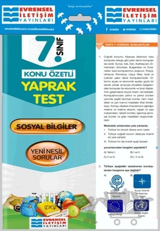7. Sınıf Sosyal Bilgiler Konu Özetli Yaprak Test – Kolektif – Evrensel İletişim Yayınları kitap kapağı