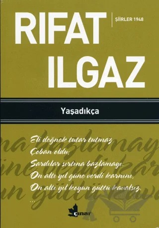Yaşadıkça - Şiirler 1948 – Rıfat Ilgaz – Çınar Yayınları kitap kapağı