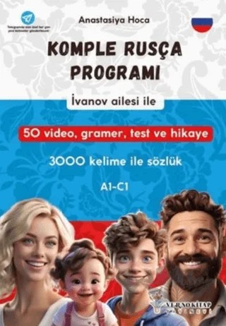 İvanov Ailesi İle Komple Rusça Programı (A1 - C1) 3000 Kelime İle Sözlük – Anastasiya Matveichuk – Verno Kitap kitap kapağı