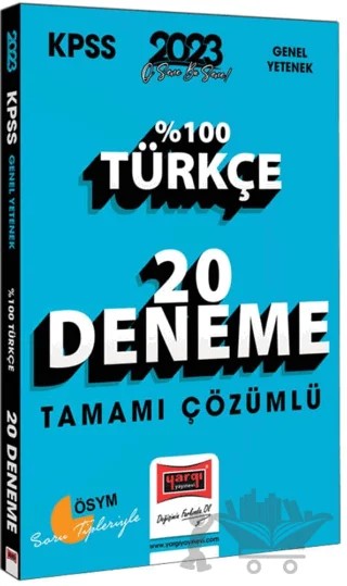2023 KPSS Türkçe Tamamı Çözümlü 20 Deneme – Kolektif – Yargı Yayınevi kitap kapağı