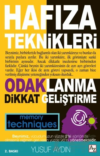 Hafıza Teknikleri – Yusuf Aydın – Az Kitap kitap kapağı