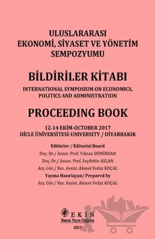 Uluslararası ekonomi, Siyaset ve Yönetim Sempozyumu – Kolektif – Ekin Basım Yayın kitap kapağı