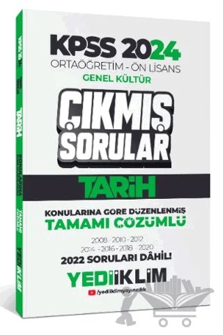 KPSS 2024 Ortaöğretim-Önlisans Tarih Konularına Göre Çıkmış Sorular – Kolektif – Yediiklim Yayınları kitap kapağı