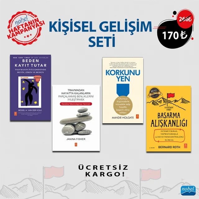 KİŞİSEL GELİŞİM SETİ – Janina FisherbrBessel A. van der Kolk Bernard Roth, HarperBusiness Mandie Holgatebrbr – Nobel Akademik Yayıncılık kitap kapağı