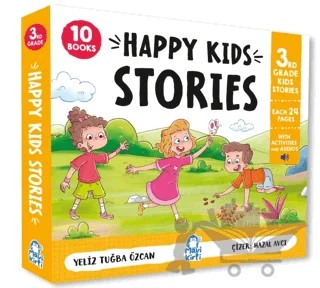 Happy Kids Stories 3 – 10 Kitap (3. Sınıf İngilizce Hikaye Seti) – Tuğba Özcan – Mavi Kirpi Yayınları kitap kapağı