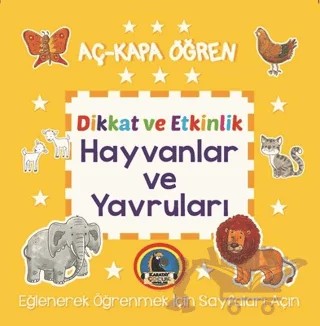 Hayvanlar ve Yavruları - Aç Kapa Öğren – Kolektif – Karatay Çocuk kitap kapağı