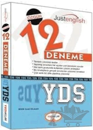 YDS Tamamı Çözümlü 12 Deneme Sınavı – Kolektif – Yediiklim Yayınları kitap kapağı